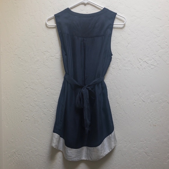 Anthropologie Navy Tie Dress/Tunic Blouse - Picture 3 of 8